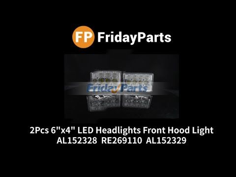 JOHN DEERE用エンジン,トラクター用2個 6"x4" LED ヘッドライト フロントフードライト 6330 6415 6430 6615 6715