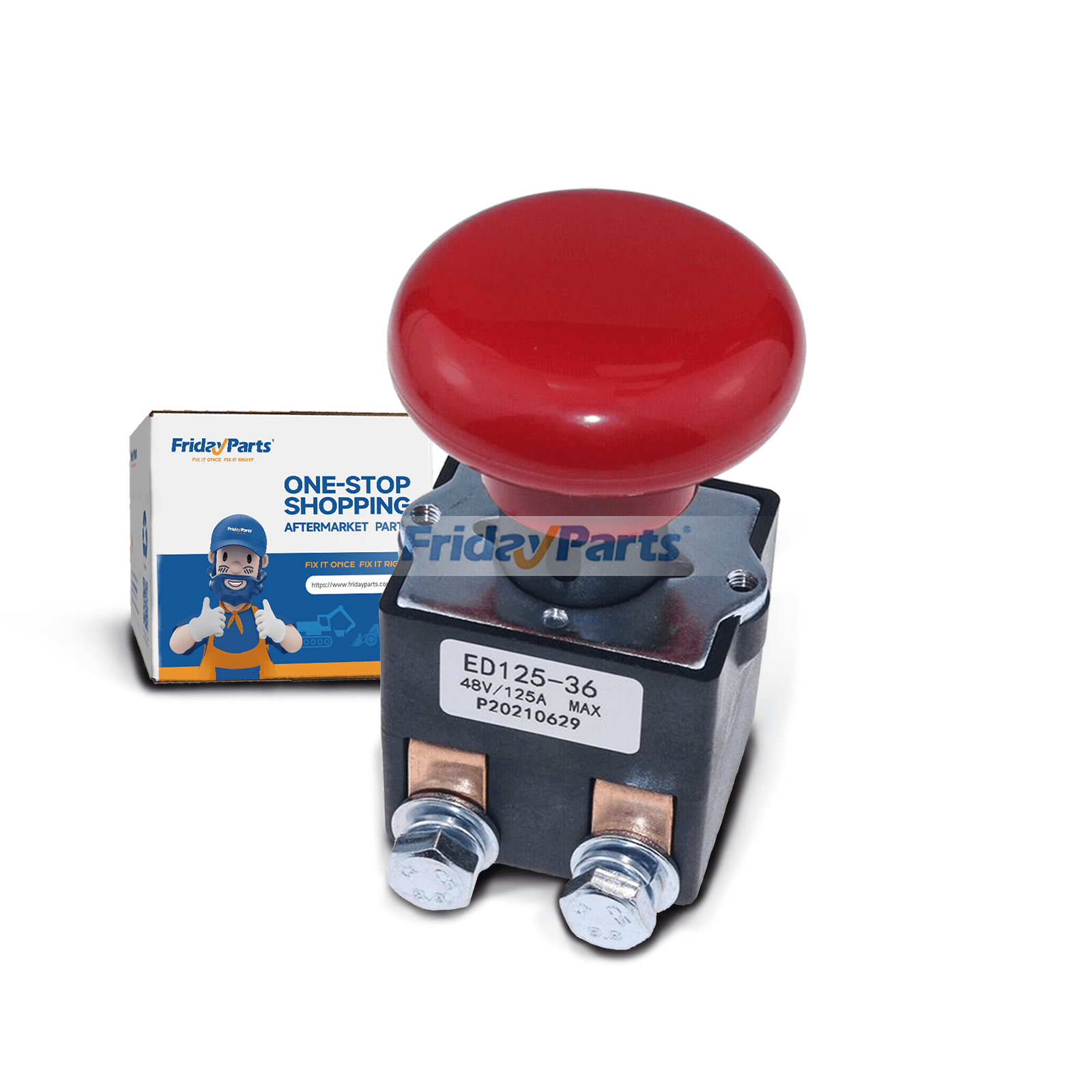 Interrupteur d'arrêt d'urgence pour transpalette électrique 48 V 125 A 1115-510008-00 pour chariot élévateur Big Joe EZ30 E30 D40 EZ40pourPour Big Joe