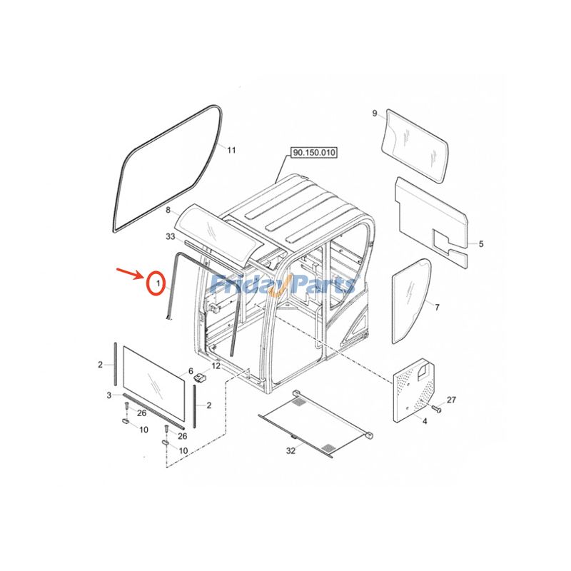 Front Weather Strip for Excavator