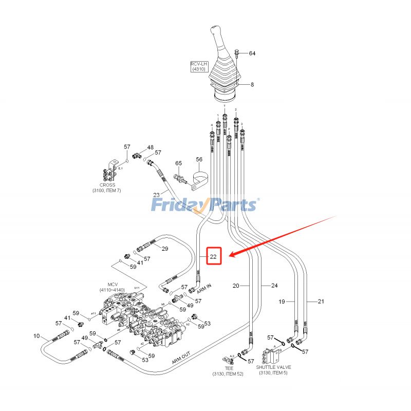 1Pc Hydraulic Hose P920-042028 for Hyundai Excavator R145CR