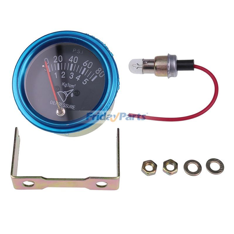 2 Inch 0-80 PSI Universal Chrome Oil Pressure Gauge Kit Mechanical Auto Gauge