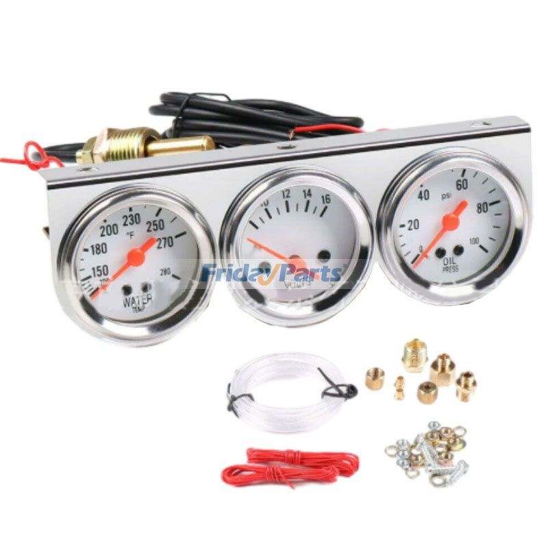 2" Oil Pressure Volt Water Temp Consol Auto Meter Gauge Set 2399