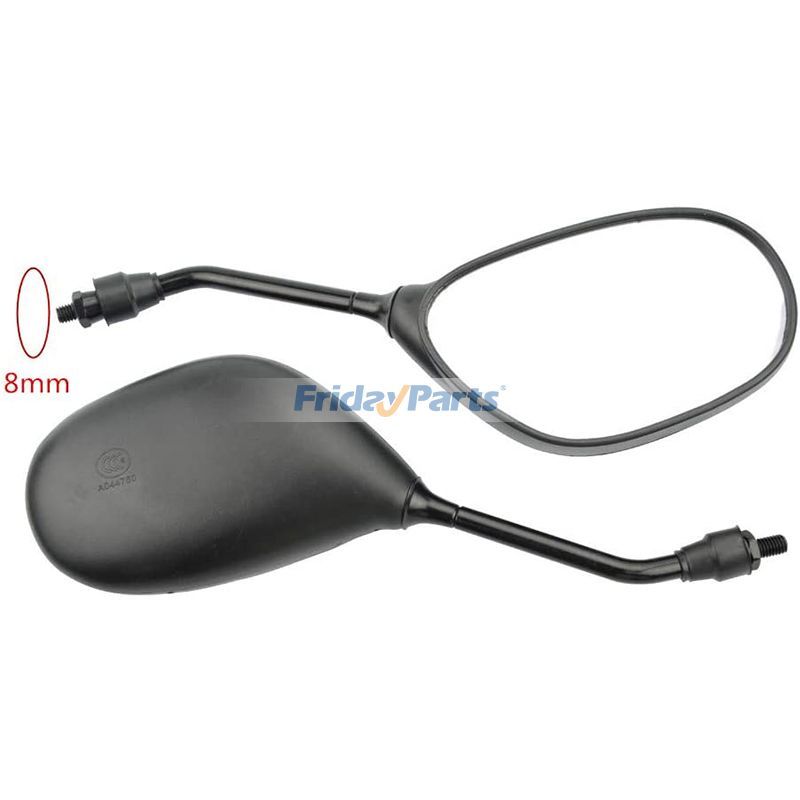 2 Pcs 8mm Black Plastic Rearview Mirror for 50cc 70cc 90cc 110cc 125cc 150cc 200cc 250cc ATV Scooter in Stock in China