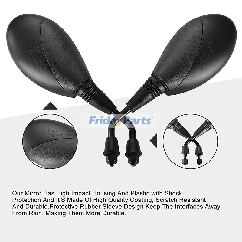 FridayPartsの2個 8mm 時計回り ユニバーサルフィットメント リアビューミラー GY6 ツーリングバイク スポーツバイク カフェレーサー スクーター モペット ATV用