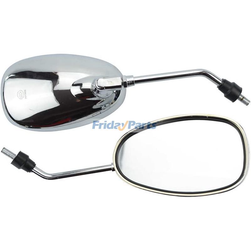 2個 8mm シルバーメッキ バックミラー 50cc 70cc 90cc 110cc 125cc 150cc 200cc 250cc オートバイ モペット スクーター用