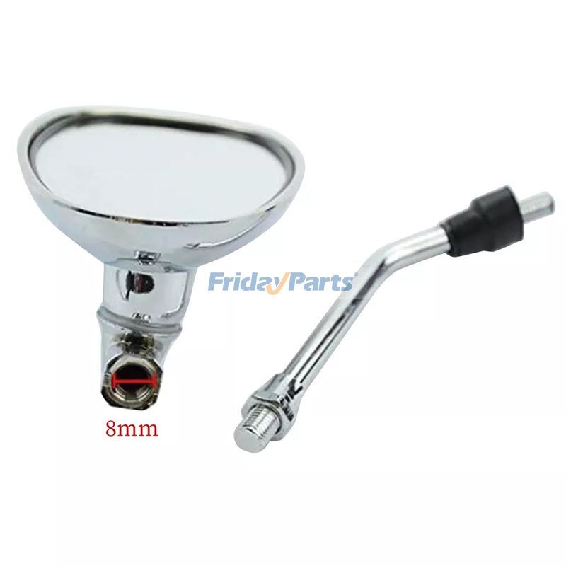 他ブランド用2個 8mm シルバーメッキ バックミラー 50cc 70cc 90cc 110cc 125cc 150cc 200cc 250cc モペット スクーター用