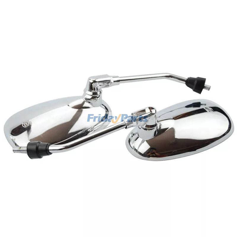 オートバイ 2個 8mm シルバーメッキ バックミラー 50cc 70cc 90cc 110cc 125cc 150cc 200cc 250cc モペット スクーター用
