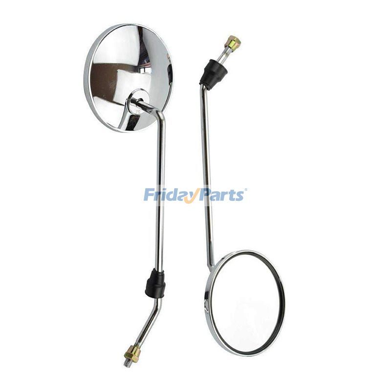 FridayParts Rückspiegel, rund, mit 8 mm Gewinde, versilbert, für 50 cc, 70 cc, 90 cc, 110 cc, 125 cc, 150 cc, 200 cc, 250 cc, ATV-Roller, 2 Stück