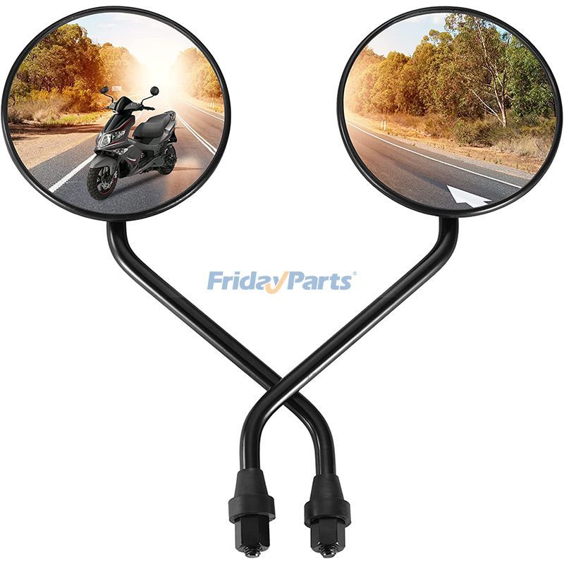 Lot De 2 Rétroviseurs Ronds Pivotants Pour Moto/scooter – S’adaptent Aux Guidons 22 Et 25 Mm – Vision Large Et Montage Flexible