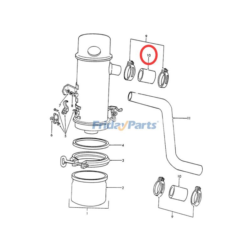 Manguera de filtro de aire 2 uds. 9N9652 para tractor Ford New Holland 620 630 640 650 660 700 740 800 Para Ford,Para New Holland