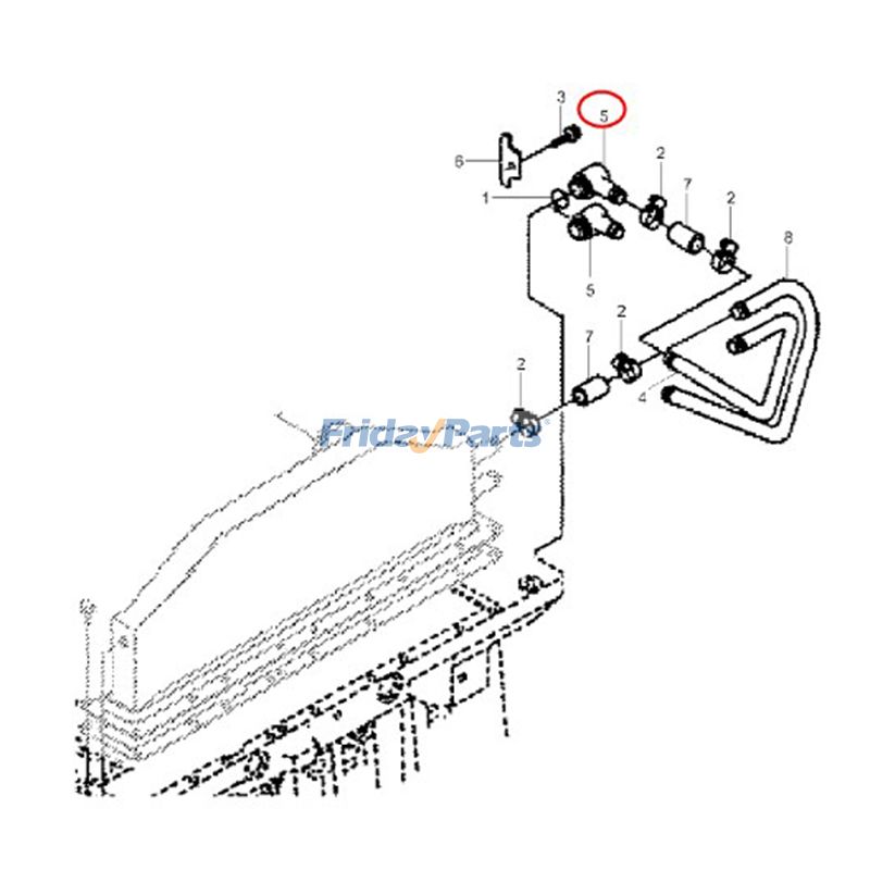2 PCS Coolant Water Transfer Tube Connection Joint for Excavator