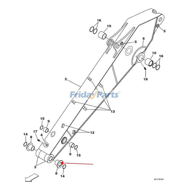 CASE用エクスカベーター用ディッパーアームブッシング