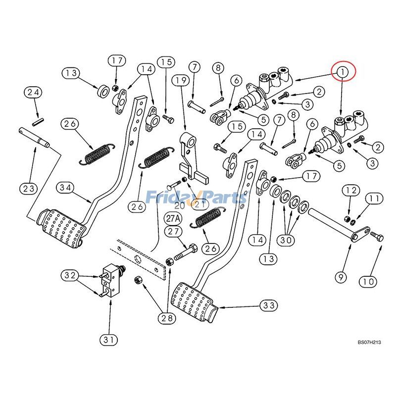 2 cilindros de freno maestro 182445A1 para cargadora de tractor New Holland LV80 U80 U80B para Pala cargadora Para New Holland FridayParts