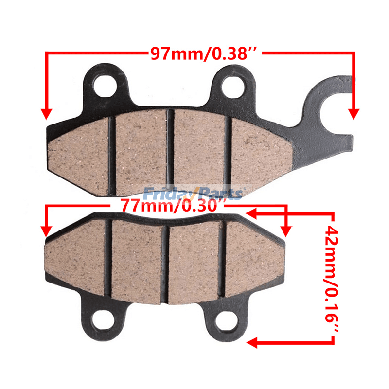 2 PCS Rear Brake Pads for 4 Wheeler Quad Bicycle Scooter Moped Motocross Dirt Bike 50cc 70cc 90cc 110cc 125cc 150cc 200cc 250cc ATV for Motorcycle