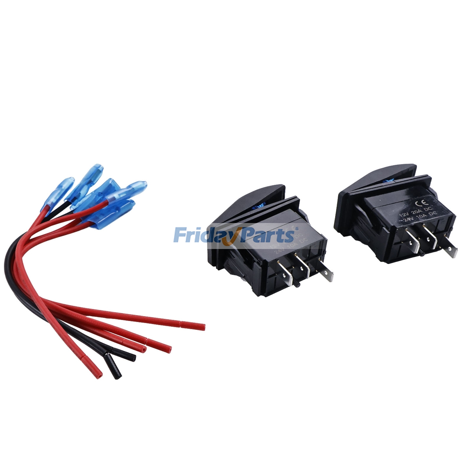 2 Stück 12V 20A Blaue LED 3-Pin SPST Ein/Aus-Wippschalter für UTV RZR ATV Wohnmobil LKW Auto Boot