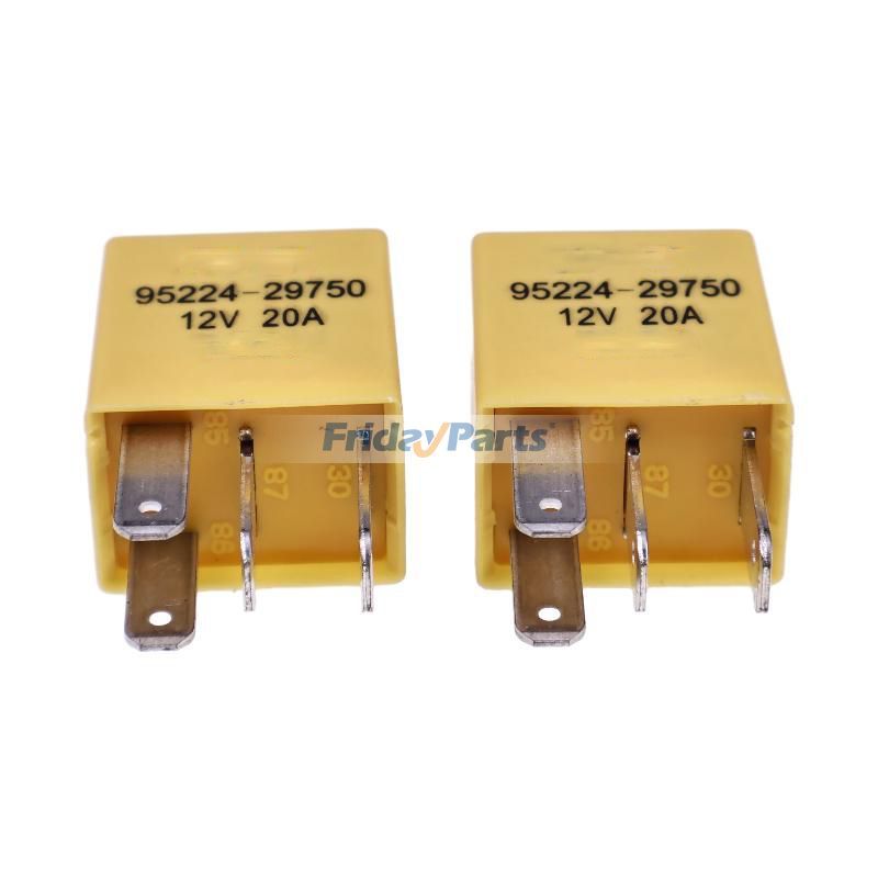 2 Stück 12V 20A Mehrzweck-4-poliges gelbes Relaisfür Lastkraftwagen ,Fahrzeug