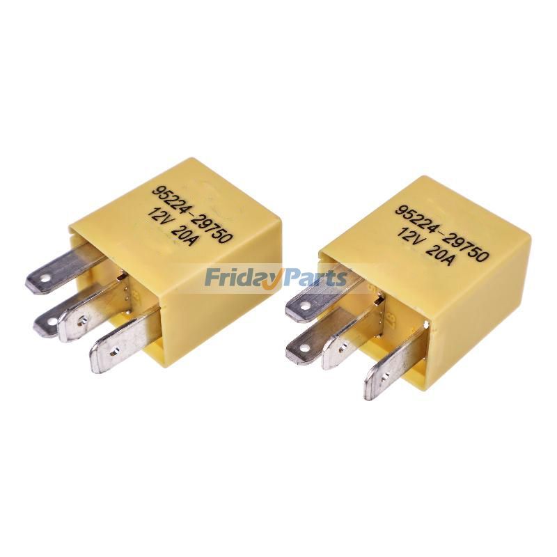2 stück 12V 20A Multi-Verwenden 4-Pin Gelb Relais 95224-29750 für Hyundai Accent Amica Elantra Getz Kia Besta Carens Ceed