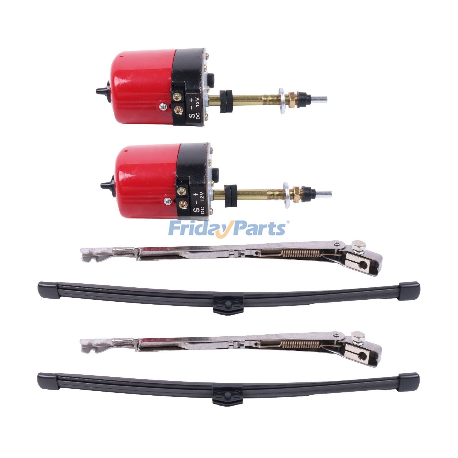 2 Pieces 12V Universal Windshield Wiper Motor Kit HR1855RED for Chevy Ford Mopar GM Jeep Boat