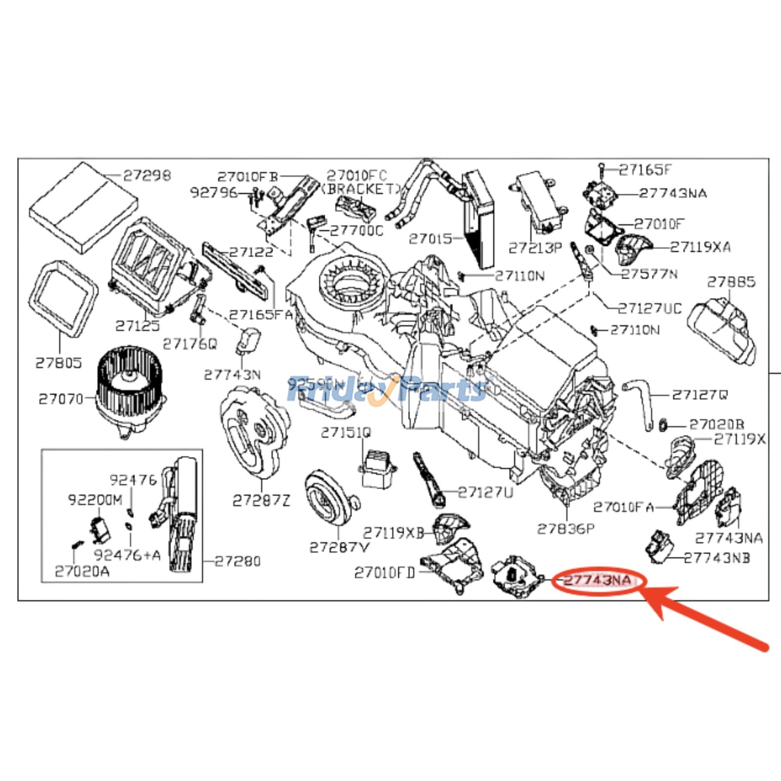 FridayParts Stellmotor für die Mischklappe der Klimaanlage/Heizung