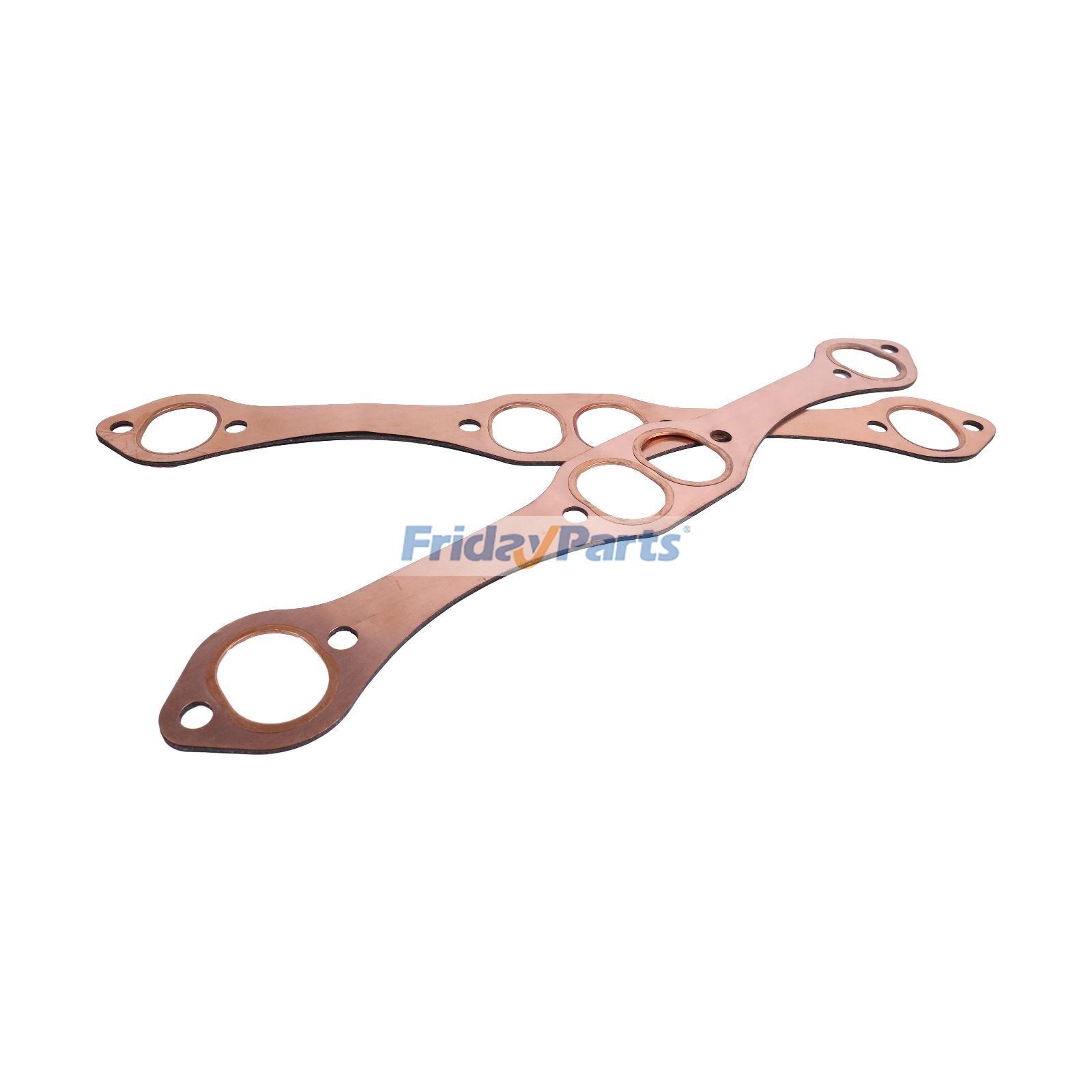 2 peças de junta de escapamento de cobre com porta oval 681381483691 PH306 para motor Chevrolet 262 267 283 302 305 327 350 383 400 FridayParts