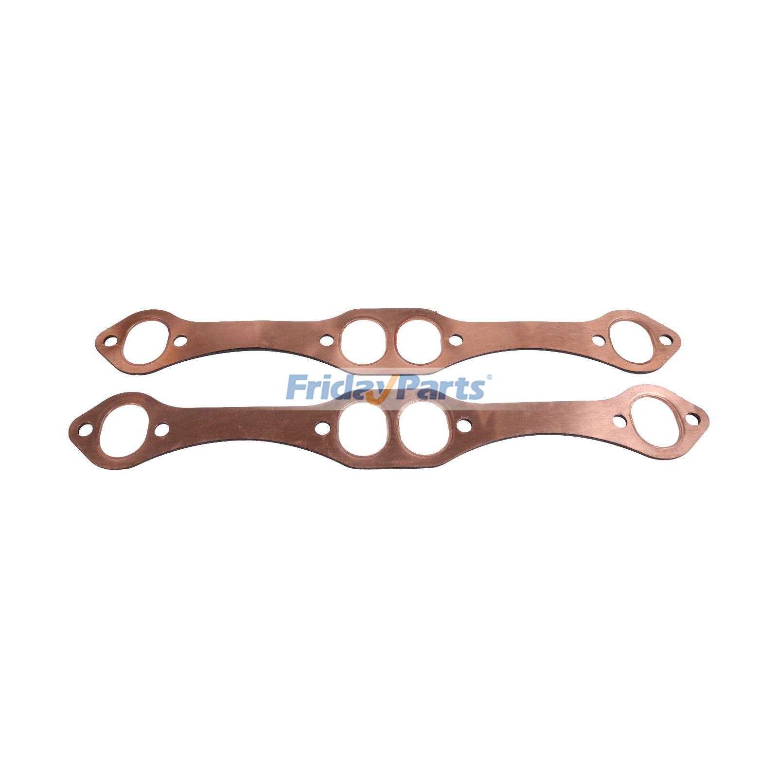 Motor  - 2 peças de junta de escapamento de cobre com porta oval 681381483691 PH306 para motor Chevrolet 262 267 283 302 305 327 350 383 400