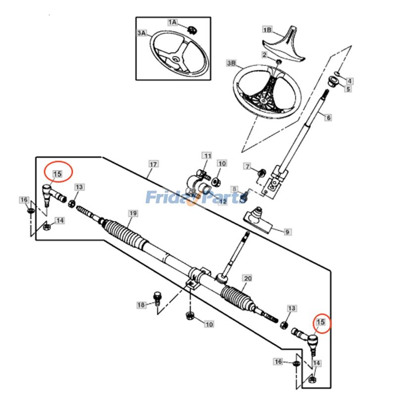JOHN DEERE用ユーティリティビークル用タイロッドエンド