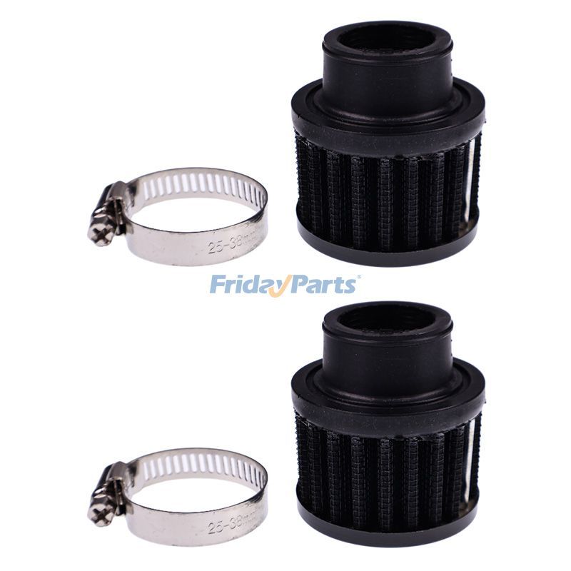 2 stück Universal 25mm Auto Luftfilter Intake Clip-Auf Atemschutz Kalten Belüftung Kurbelgehäuse Schwarz