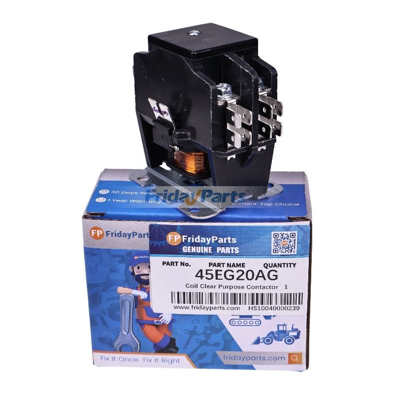 Contacteur à usage unique à 2 pôles, 20 A, 25 A, 30 A, 240 V, bobine 45EG20AG HCDPY224030AA