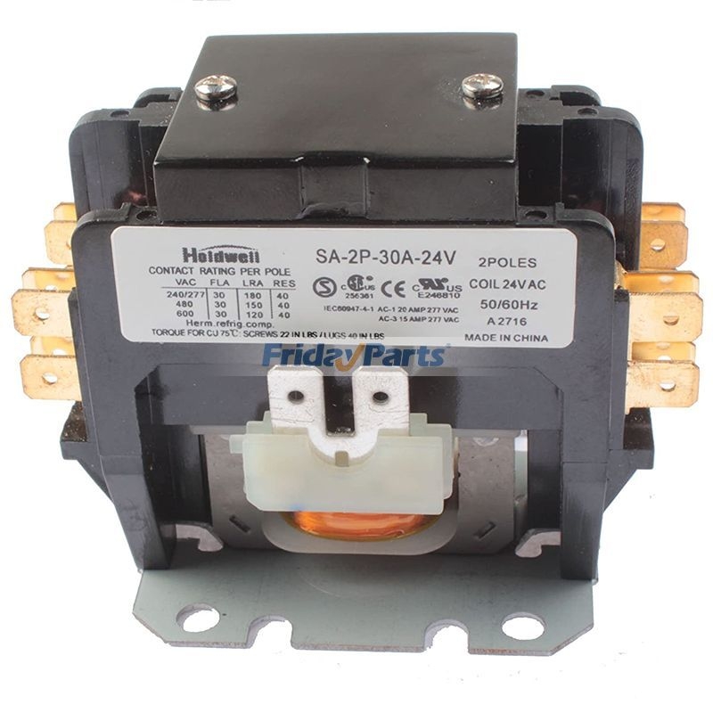 buy 2 Poles 20A 24VAC Definite Purpose Contactor SA-2P-20A-24