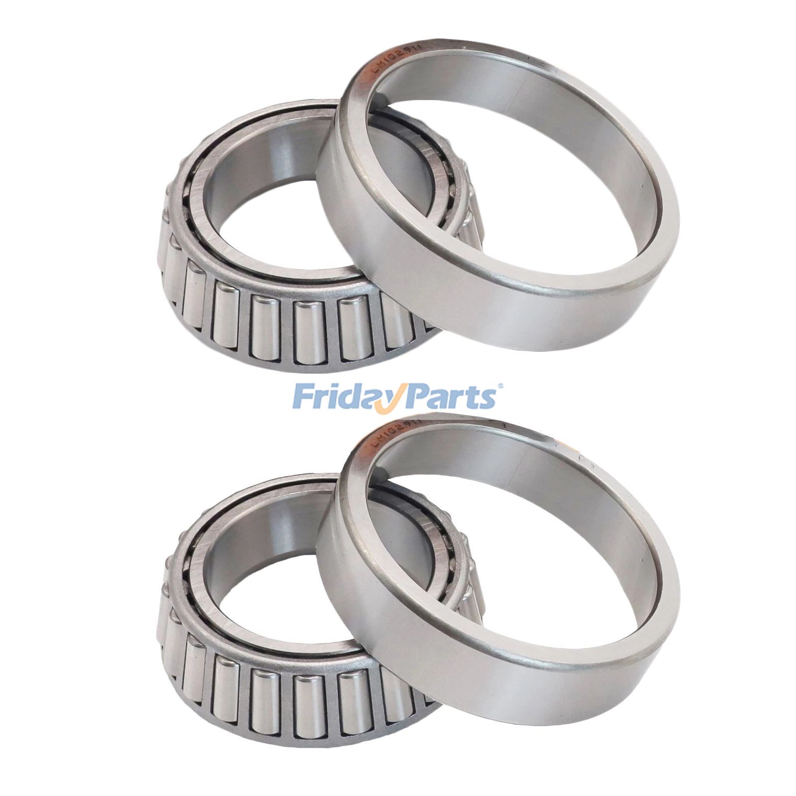 2 Set 45.24*73.43*21.43mm Single-Row Tapered Roller Bearing & Race Kit LM102911 LM102949 for GM 8.5" 10-Bolt