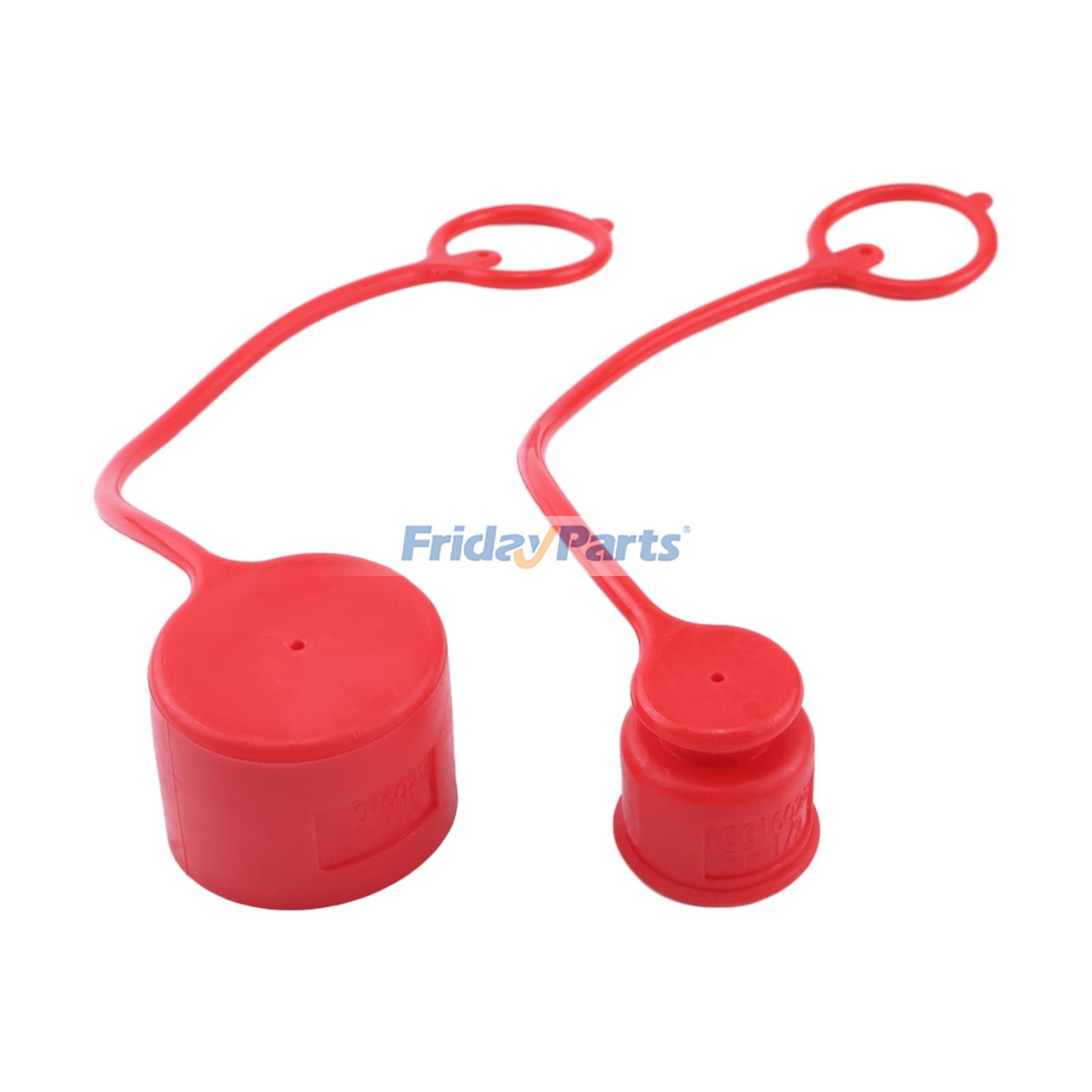 Conjunto de 2 peças vermelhas com corpo de 1/2" e tampa de proteção contra poeira macho NPT de 1/2" para engate rápido hidráulico de face plana ISO 16028-A para Outros