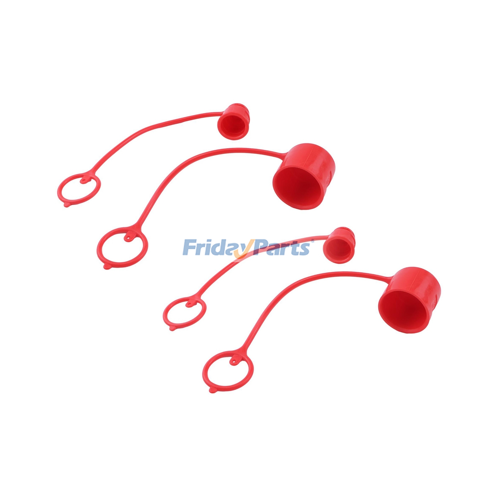 Conjunto de 2 peças vermelhas com corpo de 1/2" e tampa de proteção contra poeira macho NPT de 1/2" para engate rápido hidráulico de face plana ISO 16028-A