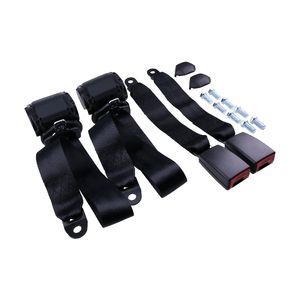 Juego de 2 correas de cinturón de seguridad retráctiles de 3 puntos para automóvil, kit de cinturón ajustable para vehículo ZL85FW