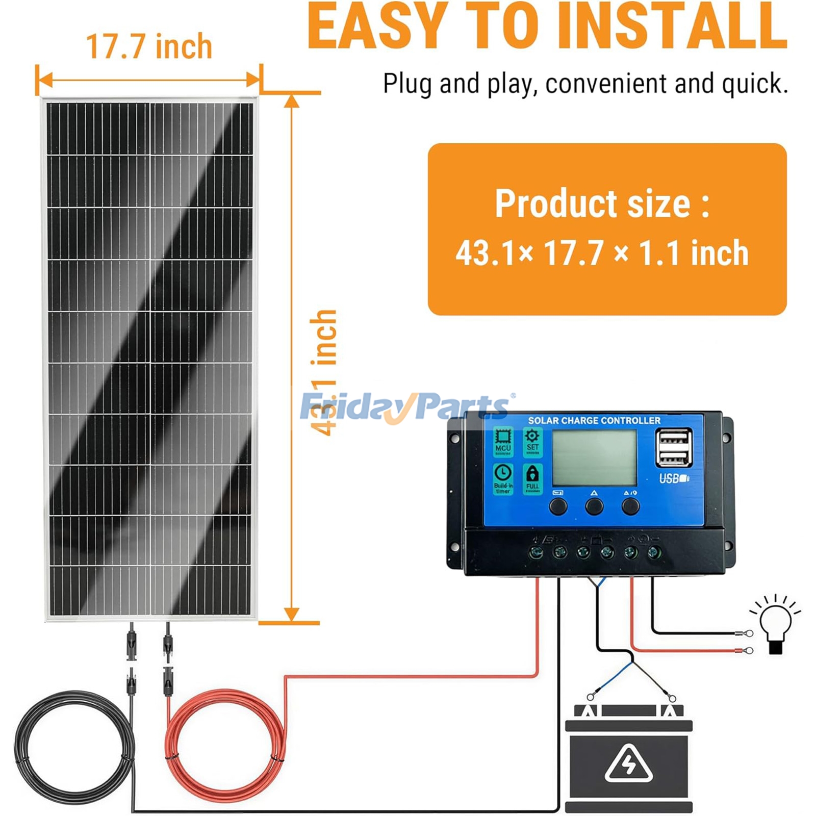 Monocrystalline Solar Panel Ki compatible with Hand & Power Tools