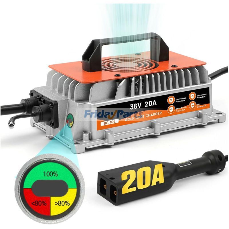 20 A 36 V Golfwagen-Batterieladegerät mit D-Stecker für EZ-GO TXT RXV Yamaha G19 G29 Club Car Golfwagen