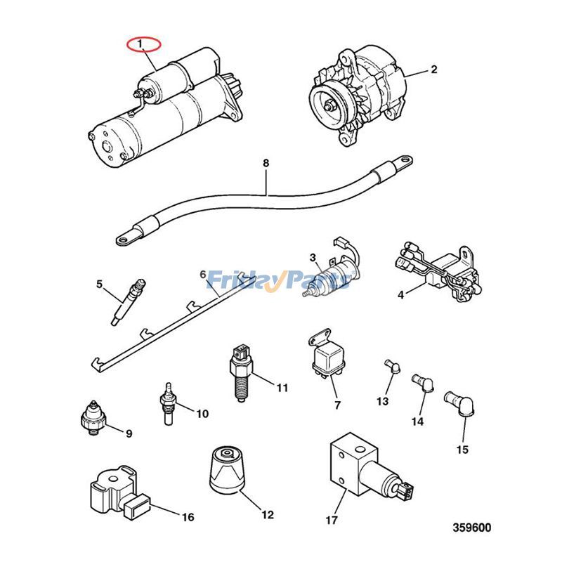 Anlasser 24 V 11 T 714/34500 für JCB-Bagger JS70 JZ70für Für JCB
