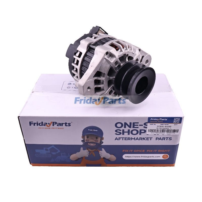 Lichtmaschine 24 V 50 A 37300-45500 für Hyundai-Gabelstapler 35D-7 40D-7 45D-7 HDF50-7 HDF70-7