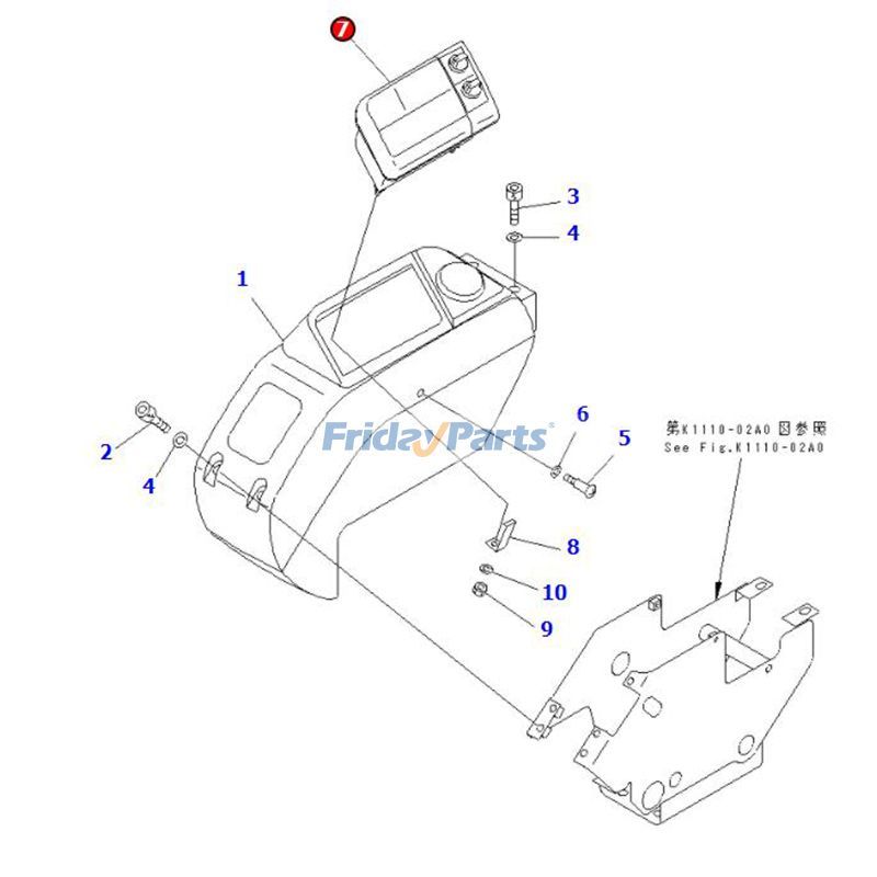Conjunto de monitor de error de 24 V 7824-87-7000 para excavadora Komatsu PC75UU-3 para Excavadora Para KOMATSU FridayParts