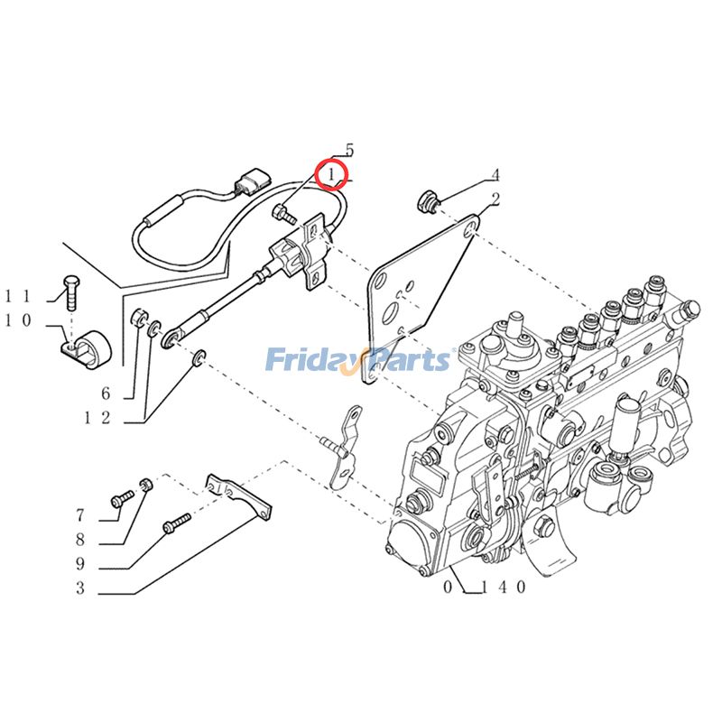 Compre Solenóide de parada 24 V 504017345 para escavadeira de rodas CASE WX170 WX200 na FridayParts