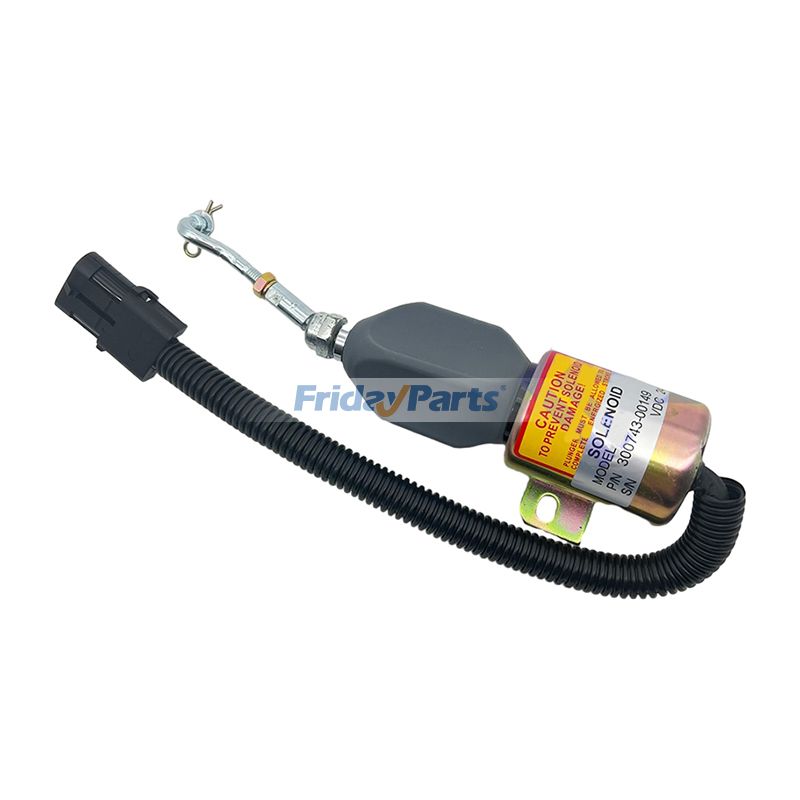 24V Fuel Shutdown Stop Solenoid 300743-00149 for Doosan Excavator DX300 DX340 DX360 DX520 DX530