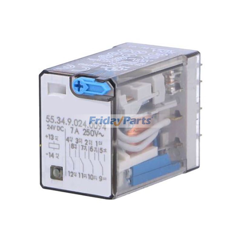 24VDC 7A 250V 4PDT Plug-In Relay 55.34.9.024.0094 for Finder