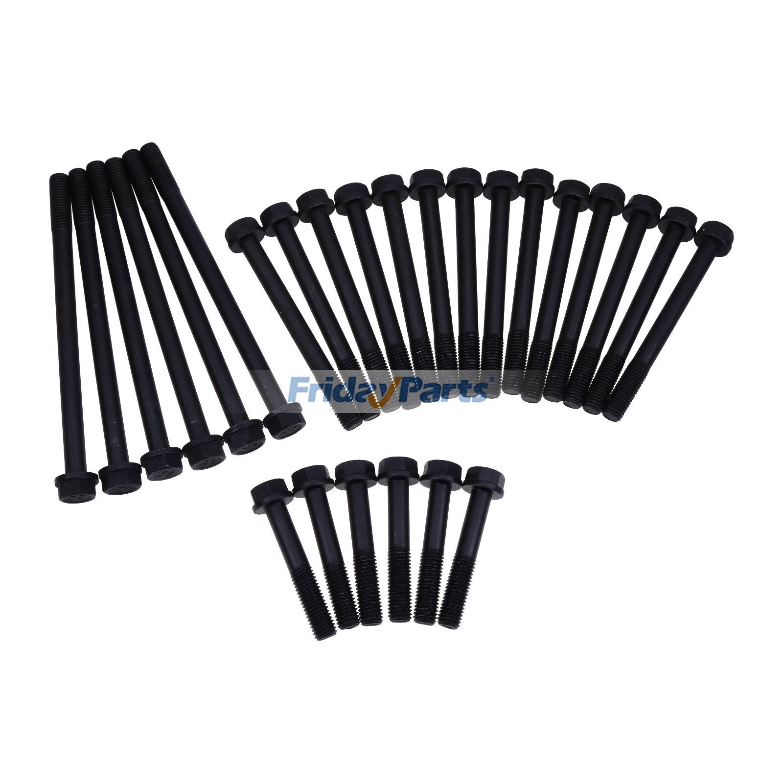 26 Pcs Cylinder Head Bolt Power Unit 1840 1845C 480F 580M 584E 590L 660 860 960 for Forklift,Harvester,Loader,Tractor