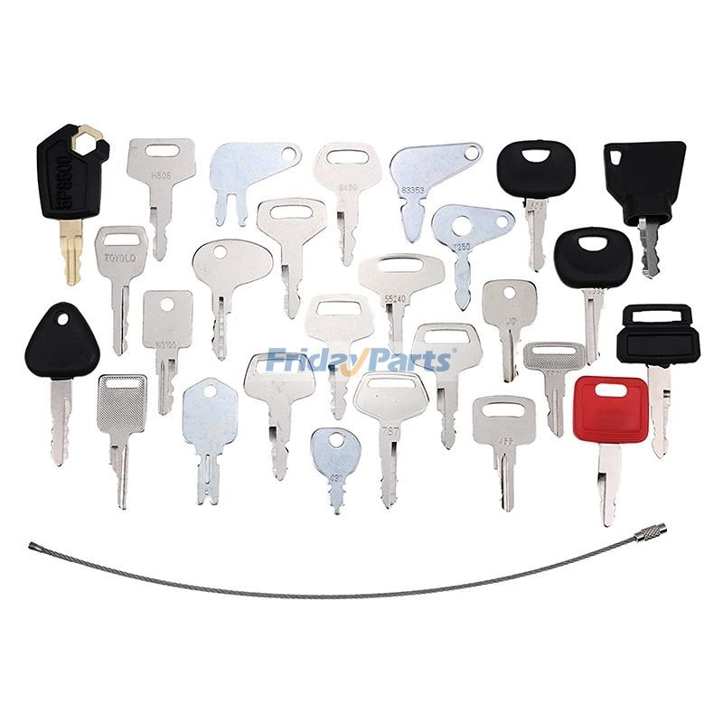 24 Heavy Equipment Construction Machines Ignition Key Set CAT Volvo JCB Case JD - Foto 10