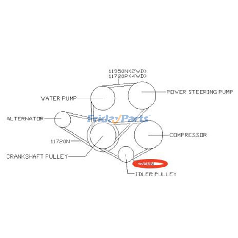 2 Pieces Belt 11950-71E10 4PK895 for 1990-1998 Nissan 240SX