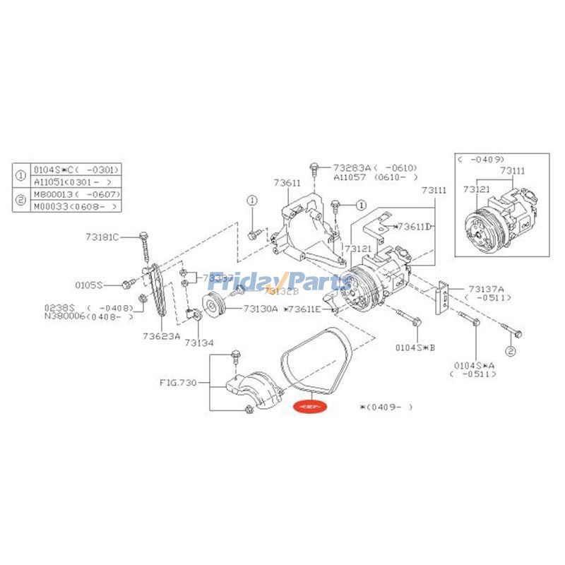 2 piezas de correa 73323-AC000 4PK895 para Subaru 2002-2007 Impreza WRX 2001-2007 Forester 1996-2001 Legacy para Vehículo