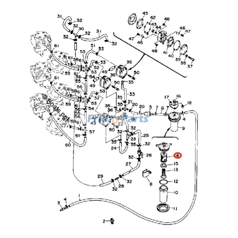 2 stück Kraftstoff Filter 61A-24563-00-00 für Yamaha Außenbordmotor 250HP 225HP 150HP 115HPfür 