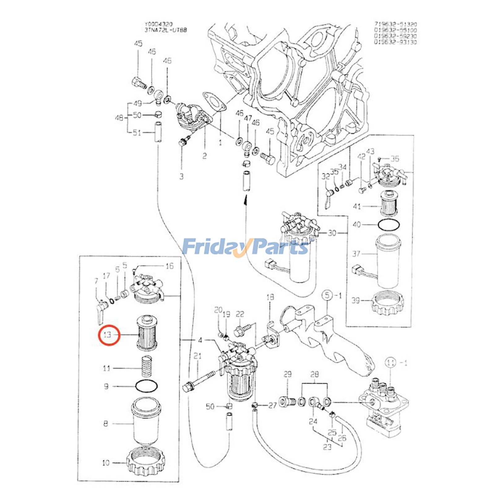 Fuel Filter For KOBELCO Excavator