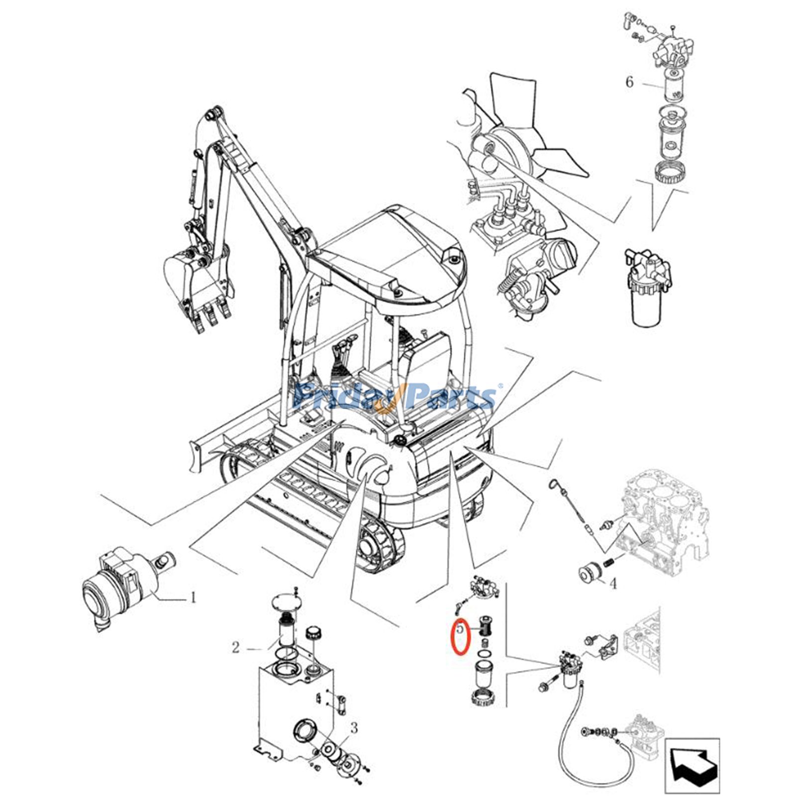 Fuel Filter  For New Holland Excavator