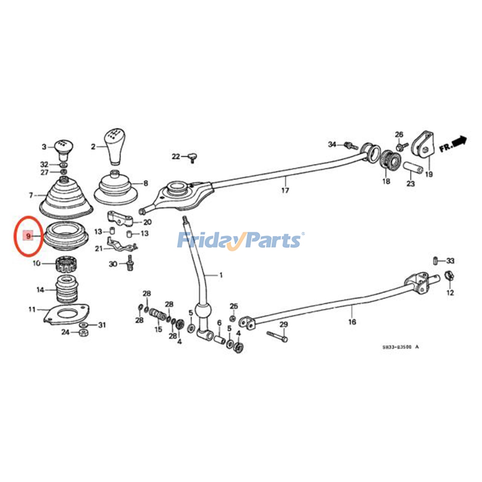 FridayParts Staubmanschettendichtung für manuellen Schalthebel