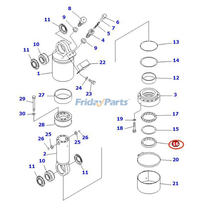 2 sellos de aceite 56D-50-13190 para camiones Komatsu HM300-2, HM400-5, HM300-5, HM400-5E0 y HM400-3